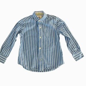🩵💙Mini Boden Casual Kids Boy’s Button Down Long Sleeve Shirt Sz 4-5Y Blue🩵💙